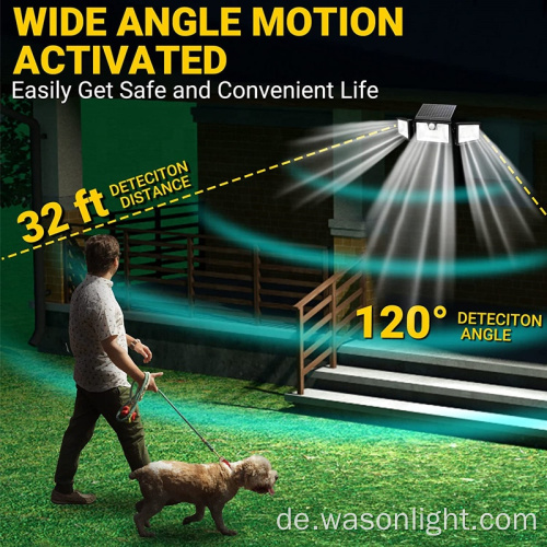 Benutzerdefinierte OEM 132LED Flexibler Verstellbarer Winkel Wireless Outdoor -Bewegungssensor aktiviert Outdoor Solar Wall Lampe